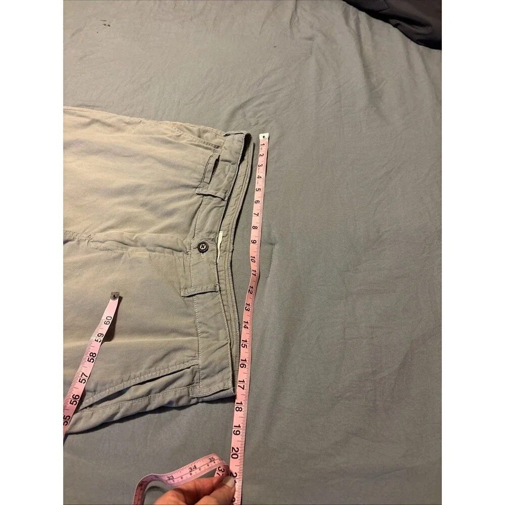 Faherty Mens Movement Chino Shorts Grey Sz 34 Organic Cotton 9” Inseam